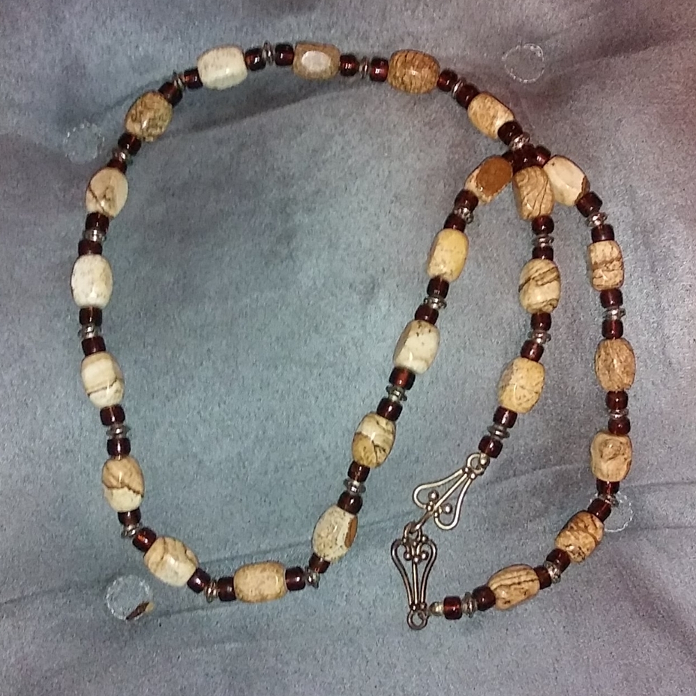 Stone and bead necklace